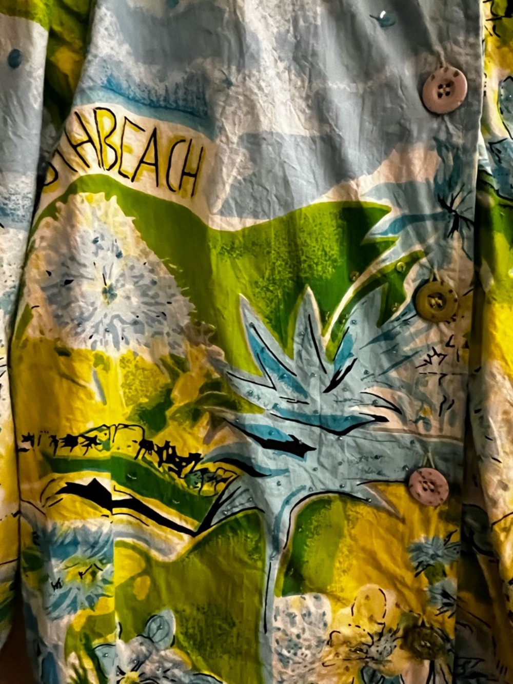 CARRIE ALLEN ~ COSMIC BLUE BEACH SCENIC SKETCH JACKET ~ XL - Picture 3 of 15